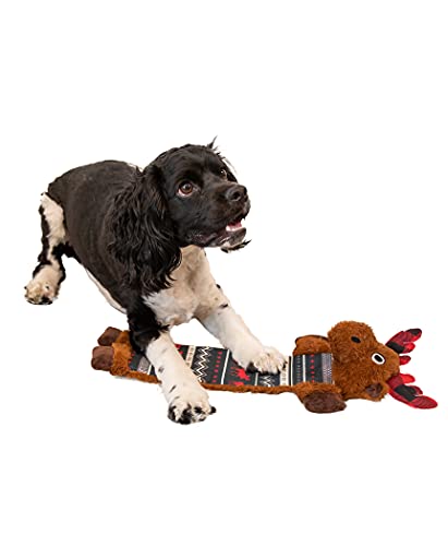 Lazy One Moose Squeaky Dog Toy, Soft Crinkle Toy for Dogs, Durable Fabric for Small, Medium, and Large Breeds - color: Moose Dog Toy