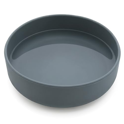 Should We Go? Dog Water Bowl - The Perfect Dish No-Spill, Less Mess Non-Tippable Water & Food Bowl, Silicone with Suction Cup, Fits 5 Cups 7.5" Across x 2.25" Tall, Ideal for All Pets, Medium-Charcoal - color: Charcoal, size: Medium (7.5” Across x 2.25” T