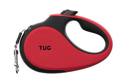 TUG 360° Tangle-Free Retractable Dog Leash with Anti-Slip Handle | 16 ft Strong Nylon Tape | One-Handed Brake, Pause, Lock (Medium, Red) - color: Red, size: Medium