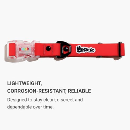 Waterproof Dog Collar, Stink Proof PVC Coated Collar with Lightweight Aluminum Hardware & Transparent Buckle, Heavy Duty for Small Medium Large Dogs, Red, Medium - color: Red, size: M