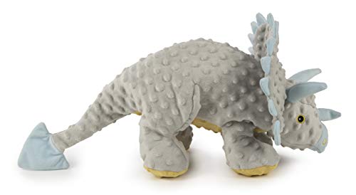 goDog Dinos Frills Squeaky Plush Dog Toy, Chew Guard Technology - Gray, Extra Large - color: Dinos Frills (Gray), size: X-Large