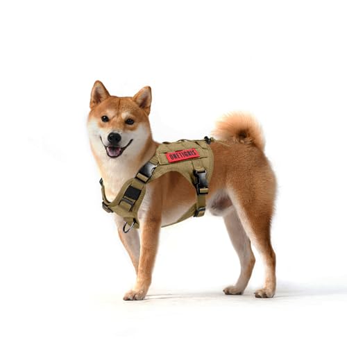 OneTigris Tactical Dog Harness Vest,No-Pull Service Dog Vest with Hook & Loop Panels,Adjustable Dog Vest Harness for Walking Hiking Training(Coyote Brown,XS) - color: Brown, size: XS