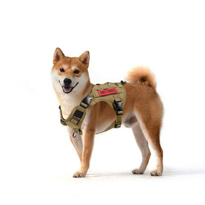 OneTigris Tactical Dog Harness Vest,No-Pull Service Dog Vest with Hook & Loop Panels,Adjustable Dog Vest Harness for Walking Hiking Training(Coyote Brown,XS) - color: Brown, size: XS