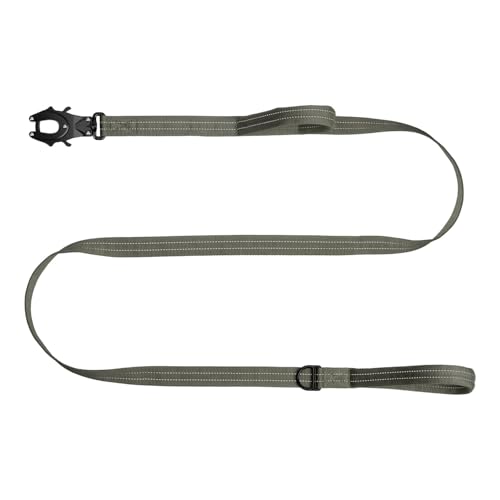 ICEFANG Relfective Dog Leash for Medium Large Dogs,K9 Training Walking Lead with Double Handle,Heavy Duty Auto-Lock Metal Clasp (6ft, Green) - color: Green, size: 6 ft (No bungee)