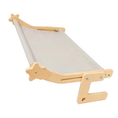 ordinarYone Sturdy Wooden Pet Window Perch With Removable Cushion Adjustable For Different Openings And Beds
