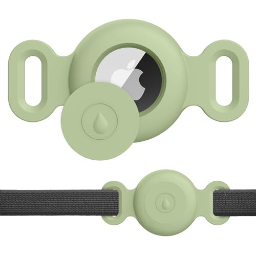 Meliya for AirTag Dog Cat Collar Holder Case, [1 Pack] Waterproof Dog Cat Collar Holder for AirTag 2nd & 1st Gen, Silicone Protective Air tag Holder for Pet Collar (Matcha Green, Small) - color: Matcha Green, size: Small for Cat