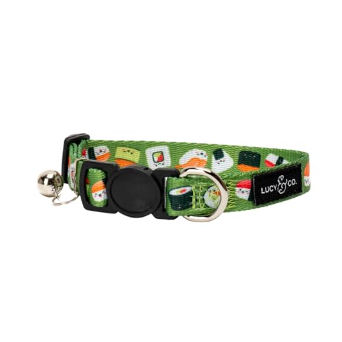 Lucy & Co. How I Roll Breakaway Cat Collar with Bell – Designer Print Adjustable Safety Collar for Cats, Kittens & Small Dogs, Lightweight Pet Collar for Boy & Girl Cats – Large - color: How I Roll, size: Large