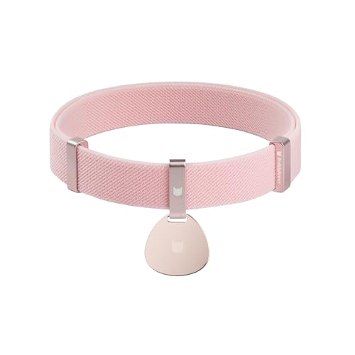 Safety Cat Collar and ID Tag Set - Elastic Quick Release Non Breakaway Personalized Anodized Aluminum Engraved Pet Name Tag, Lightweight for Kitten Small Large Cats - color: Blush Pink-M, size: Pocket