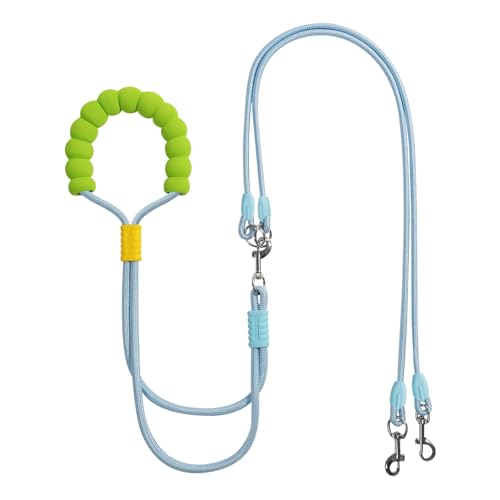Double Dog Leash for Two Dogs,Dual Hands Free Heavy Duty Dog Leashes,360 Swivel No Tangle Walking Leash,Soft Padded Handle,Adjustable Crossbody Waist Belt Rope for Small Medium Large Dogs,Blue - color: Blue