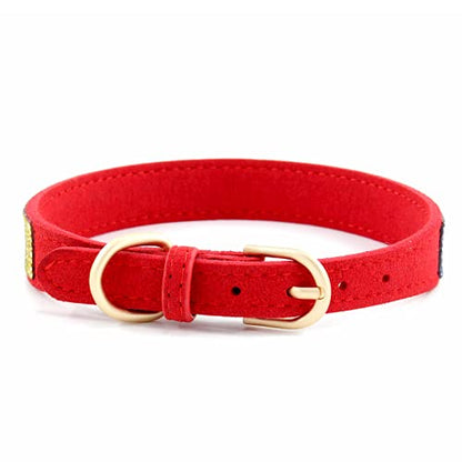 Rhinestone Dog Collar, Cute Dazzling Sparkling Soft Suede Leather Adjustable Pet Dog Cat Collar Crystal Diamond for Puppy Small Medium Large Dogs (XXS:15.5-21cm, Red-2) - color: Red-2, size: XXS:15.5 - 21cm