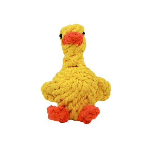 Sunny the Duck Dog Toy Yellow Duck Handmade Eco Cotton Rope Calming Dog Toy with Natural, Non-Toxic Dyes - Safe Toy for Dogs Small & Medium Breed