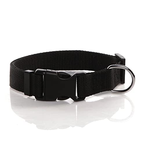 SALO Nylon Dog Collar, Adjustable Dog Collars for Medium Large Dogs,3/4 Inch Wide - color: Black, size: 3/4"x 14-21"