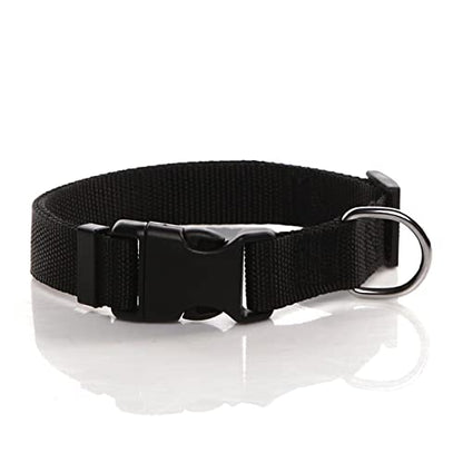 SALO Nylon Dog Collar, Adjustable Dog Collars for Medium Large Dogs,5/8 Inch Wide - color: Black, size: 5/8"x 11-16"
