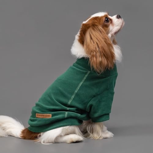 Fitwarm 3 Pack Fleece Dog Sweater, Turtleneck Dog Sweatshirt, Dog Winter Clothes for Small Dogs Boy Girl, Pet Pullover Jumper, Cat Apparel, Dark Green, Teal Green, Olive Green, Small - color: Dark Green-Aqua Green-Bean Green, size: Small