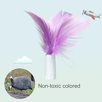 ORSDA 6Pcs Interchangeable Attachments Cat Feather Toys Replaceable Feathers and Fluffy Toy Accessories - color: Various Refills Feathers*6