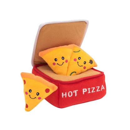 ZippyPaws Burrow- Interactive Dog & Puppy Toys for Boredom, Stimulating Pet Products to Keep Them Busy, Hide & Seek Plush Dog Puzzle, Enrichment Squeaky Toy, for Small & Medium Dogs- Pizza Box - style: Pizza Box