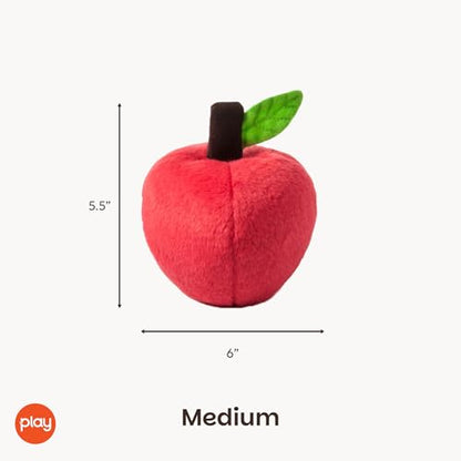 P.L.A.Y. Cute Plush Dog Toys - Fruit & Vegetable Themed Durable Squeaker Chew Toy, Great for Puppies & Small, Medium, Large Dogs - Machine Washable, Recycled Materials (Garden Fresh Apple, Medium) - color: Apple, size: Medium