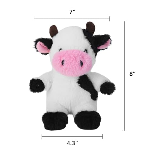 Blnboimrun Dog Toys Puppy Toys Interactive Dog Toys for Small Medium Large Dogs, Squeaky Dog Chew Toys to Keep Them Busy, Plush Dog Toy with Crinkle Paper Stuffed (Cow) - color: White Cow