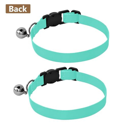 Aqua Blue Pet Collars for Cats, 2 Pack Bell Collar for Small Dogs - color: Aqua Blue