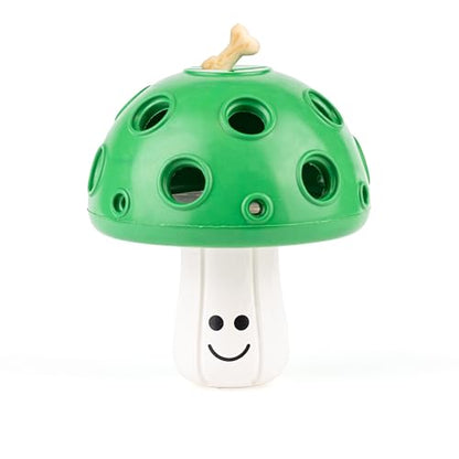 Fuzzl Eco Rubber Large Magic Shroom Puzzle Enrichment Toy - Green - Long Lasting Dog Treat Toys for Aggressive Chewers Strong Dog Toy for Dogs Durable Puppy Chew Toys - style: Mushroom Green