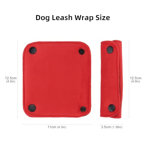 2PCS Dog Leash Grip Handle Sleeve - Leash Wrap - Soft Velvet & Polyester Mesh Ensure Comfortable Grip - Dog Leashes/Box/Bag Handle Cover Protection Pads(Red) - color: Red