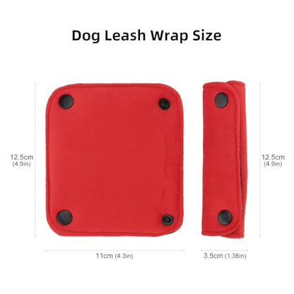 2PCS Dog Leash Grip Handle Sleeve - Leash Wrap - Soft Velvet & Polyester Mesh Ensure Comfortable Grip - Dog Leashes/Box/Bag Handle Cover Protection Pads(Red) - color: Red