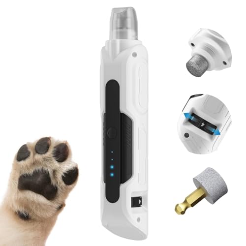 PAPIFEED Dog & Cat Nail Grinder, 6-Speed High Torque Electric Pet Nail Trimmer Kit with LED Light, Dust Collection, Quiet Cordless Rechargeable Type-C, Safe for Small/Medium/Large Dogs, Cats & Puppies
