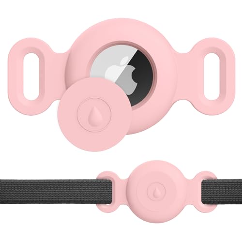 Meliya for AirTag Dog Cat Collar Holder Case, [1 Pack] Waterproof Dog Cat Collar Holder for AirTag 2nd & 1st Gen, Silicone Protective Air tag Holder for Pet Collar (Pink, Small) - color: Pink, size: Small for Cat
