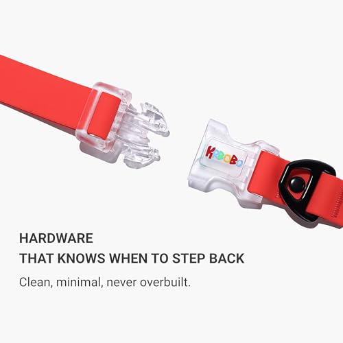Waterproof Dog Collar, Stink Proof PVC Coated Collar with Lightweight Aluminum Hardware & Transparent Buckle, Heavy Duty for Small Medium Large Dogs, Red, Small - color: Red, size: S