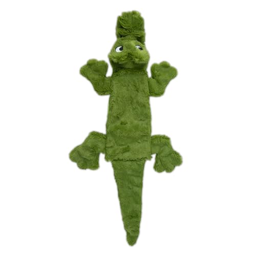 Best Pet Supplies Squeaky Dog Toys with Soft Durable Fabric for Small, Medium and Large Pets Interactive Toy for Indoor Play, Supports Active Biting and Play - Alligator, Medium - color: Green/Alligator, size: Medium