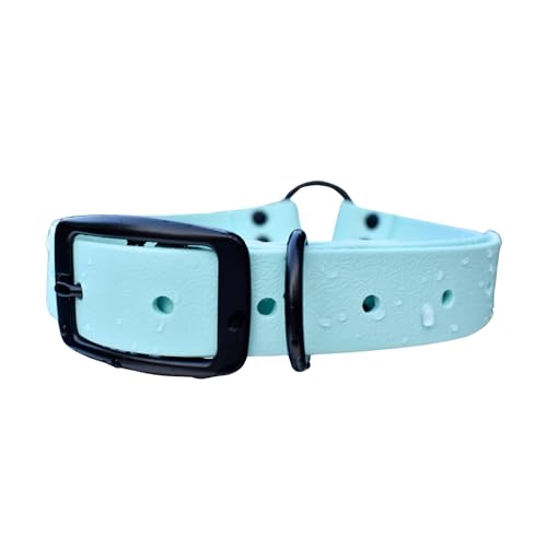 Heavy Duty Waterproof No Smell Dog Collar, Stronger Than Leather, for Active Dogs, Bathing, Dog Parks, Beach, Lake, Trails, Easy on Skin & Fur (Light Blue, Medium) - color: Light Blue, size: Medium