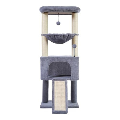 ROYPET Fashion Design 43.3" Cat Trees with Cat Houses,Grey - color: Grey 1, size: 43.3"
