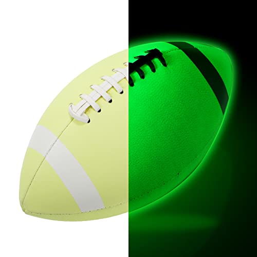 Civaner Glow in The Dark Football Light Up Youth Size for Kids Teens and Adults Junior Football Small Luminous Sports Balls Gifts for Boys School Games Outdoor Activity