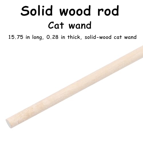 Cat Toy Wand 4-Pack – Interactive Cat Fishing Pole Toys with Wood Rod & Cotton Rope, Blue Beige Orange Variety