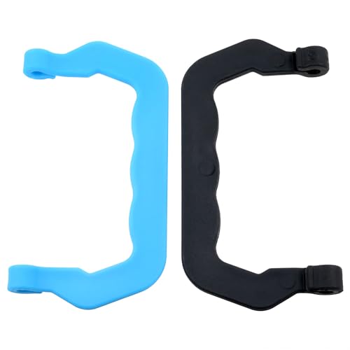 Plastic Dog Crate Pet Carrier Remove Handle Rabbit Cage Cat Carrier Plastic Handle Movable Handle (2 Blue and 2 Black) -4PCS