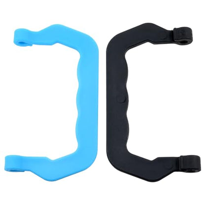 Plastic Dog Crate Pet Carrier Remove Handle Rabbit Cage Cat Carrier Plastic Handle Movable Handle (2 Blue and 2 Black) -4PCS