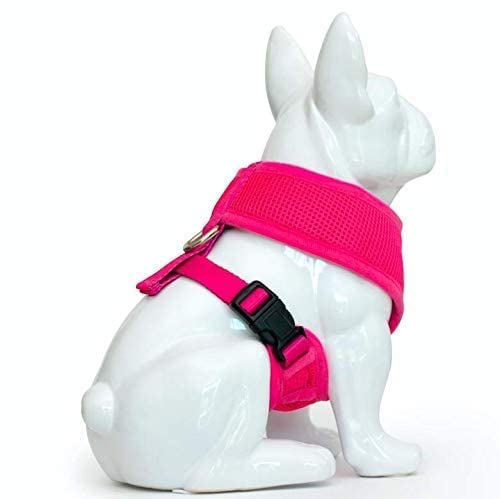 EcoBark Pink Dog Harness - Max Comfort Luxurious Soft Mesh - Over The Head No Pull & No Choke Halter Harness Vest - Eco-Friendly Body Harness - color: Pink