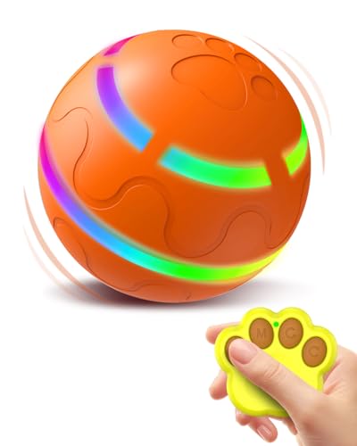 Interactive Dog Toys, Remote Control Interactive Ball for Medium/Large Dogs, Self-Rolling & Jumping Chew Proof Dog Ball, Gift for Dog Puppy Pet Christmas