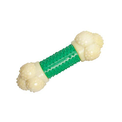 Nylabone Double Action Bone Power Chew Toy for Dogs, Rubber Dog Toys for Moderate & Aggressive Chewers, Bacon Flavor, Medium - Up to 35 lbs, 1 Count - size: Medium
