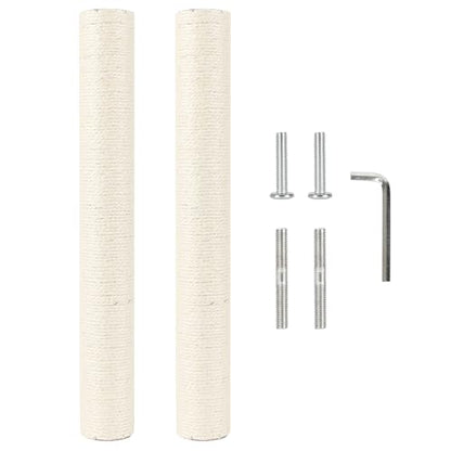 2.9in 7.4cm Diameter Cat Tree Scratching Post Replacement Sisal Pole Parts (M8, 55cm/21.7in) - color: 55cm/21.7in*2poles, size: M8