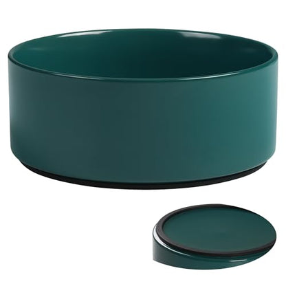 Large Dog Bowls, Non Slip Heavy Ceramic Dog Food and Water Bowl with Silicone Base, 8" Pet Feeding Bowl for Small, Medium, and Big Dogs (Green, 8 Inches) - color: Green, size: 8 Inches