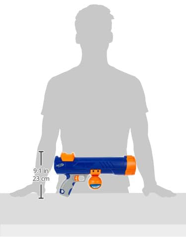 Nerf Dog Tennis Ball Blaster Dog Toy Blue/Orange, 16 Inch Compact Blaster with 1 Ball - size: 16 in Compact Blaster with 1 Ball