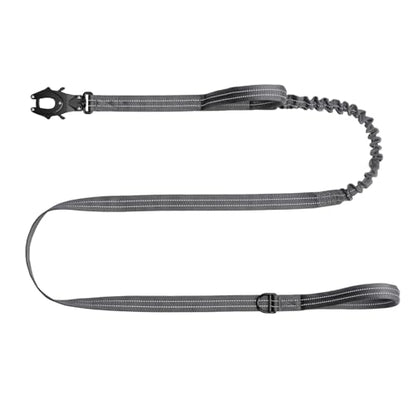 ICEFANG Tactical Dog Leash,K9 Training Walking Bungee Lead with 2 Control Handle,Heavy Duty Quick Release Metal Clasp,for Medium Large Breed (Reflective Grey, 6 FT) - color: Reflective Grey, size: 6 FT
