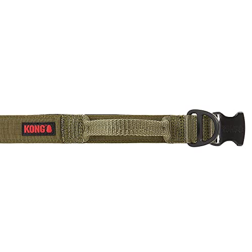 KONG Ultra Durable Padded Comfort Handle Dog Collar (Large, Green)