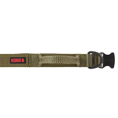 KONG Ultra Durable Padded Comfort Handle Dog Collar (Large, Green)