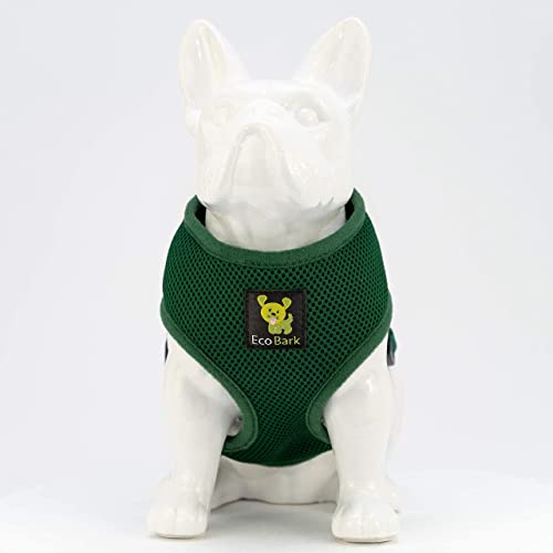 EcoBark Dog Harness - Eco-Friendly Max Comfort Harnesses - Luxurious Soft Mesh Halter - Over the Head Harness Vest- No Pull and No Choke for Small, Toy Breed, and Teacup Dogs (XS, Dark Green) - color: Forest Green