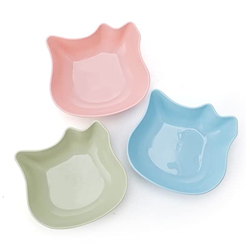 3Pcs Shallow for Bowl Fatigue Pet Food Bowls Wide Non Slip Dish for Kitten Puppy Short Legged Cats
