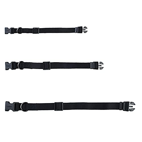 Premium Classic Nylon Webbing Adjustable Dog Collars,Soft and Smooth Traditional 3/4 Inch Wide Dog Collars with Quick Release Buckle for Medium Dogs Daily Helper. (Medium, Black) - color: Black, size: Medium 13-17 Inches