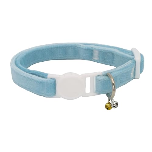 Breakaway Cat Collar with Bell, Lightweight Soft Cotton Collar, Adjustable Kitten Collars with Safety Buckle, Quick Release, Pet Supplies Accessories, Blue - color: Blue