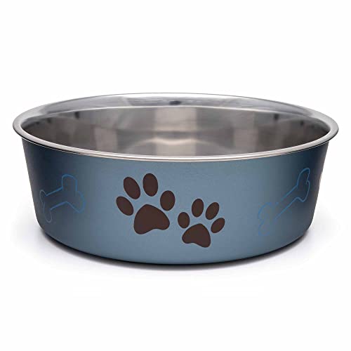 Loving Pets Bella Dog Bowls- Stainless Steel Dog & Cat Bowls - Spill Proof Dog Food Bowl, Cat Bowl, Puppy Essentials & Pet Supplies Great for Home & Travel (Medium 20-35 lbs, Blueberry) - color: Blueberry, size: Medium (20-35lbs)